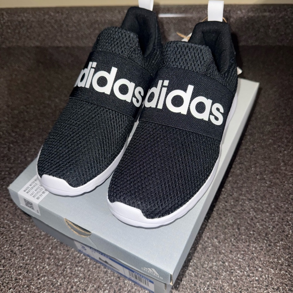 Adidas Kids Black and White Slip-On Sneakers